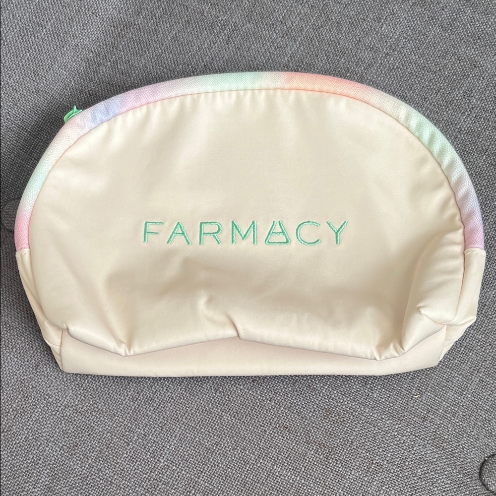 Farmacy Pastel-Trimmed Cream Pouch New without tags